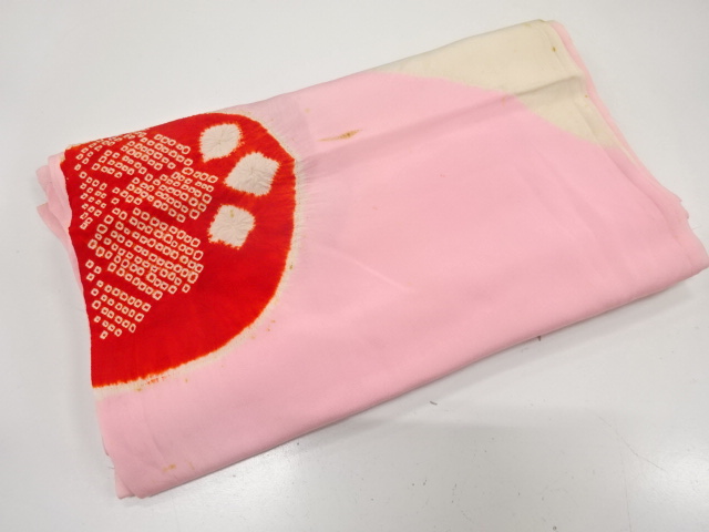 アンティーク　絞り花模様　長襦袢洗い張り